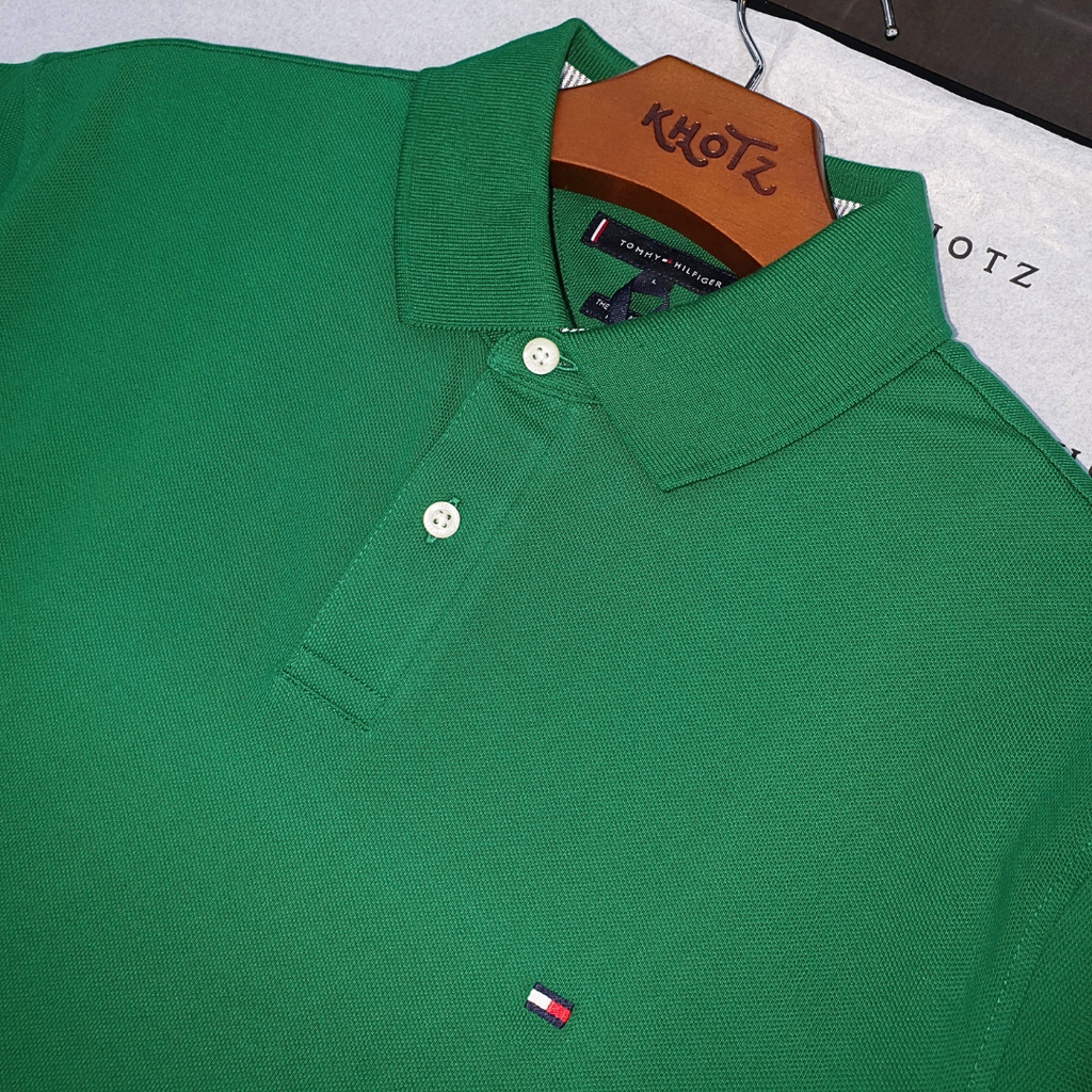 Polo Tommy Hilfiger Masculina Verde Floresta 1985 Regular Fit