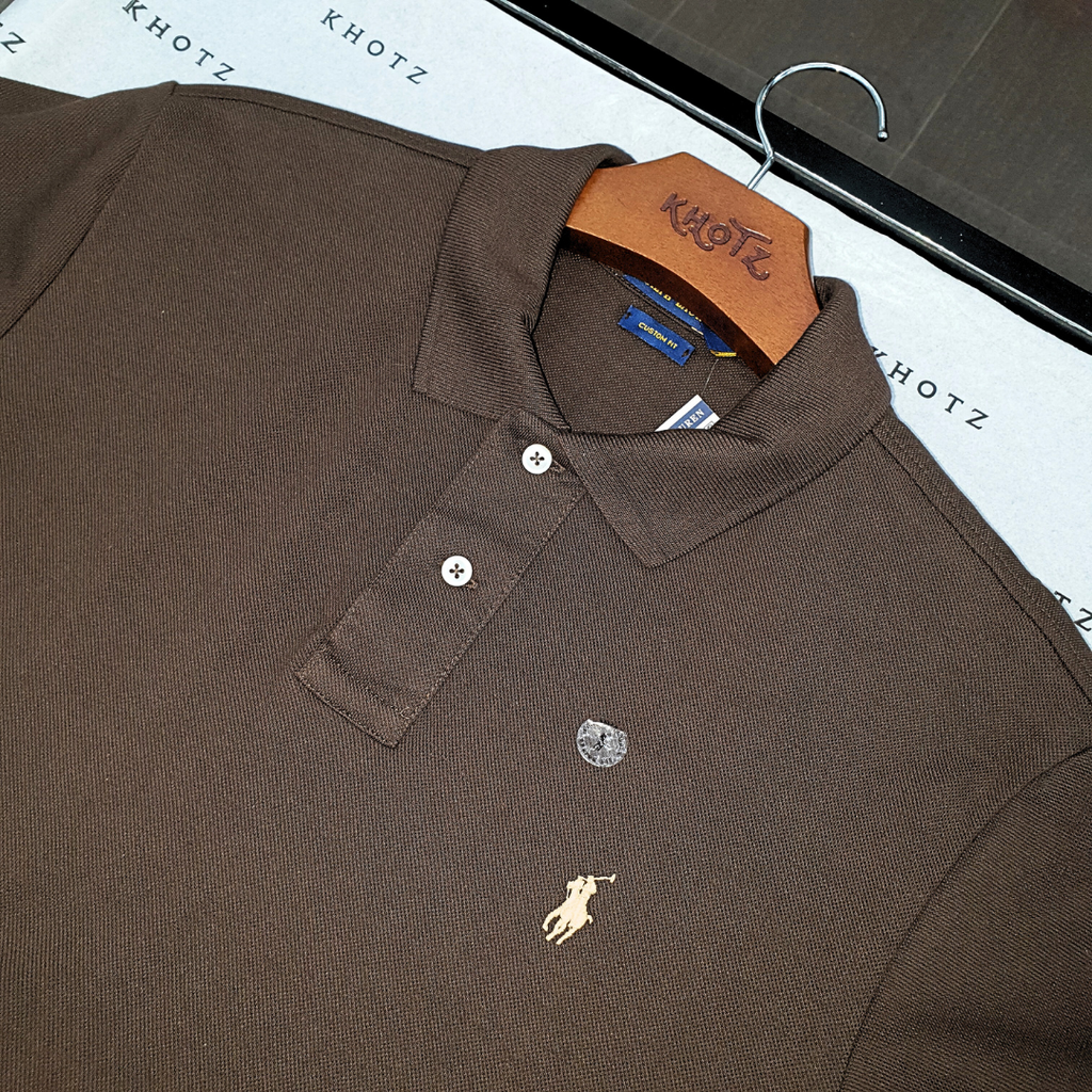 Polo Ralph Lauren Masculina Marrom Escuro Pony Creme