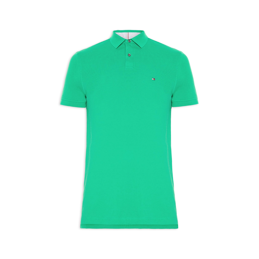 Polo Tommy Hilfiger Masculina Verde Bandeira 1985 Regular Fit