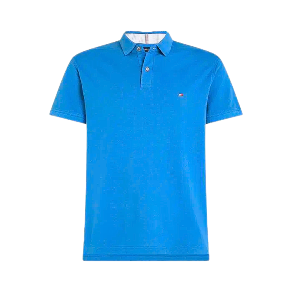 Polo Tommy Hilfiger Masculina  Azul Piscina 1985 Regular Fit