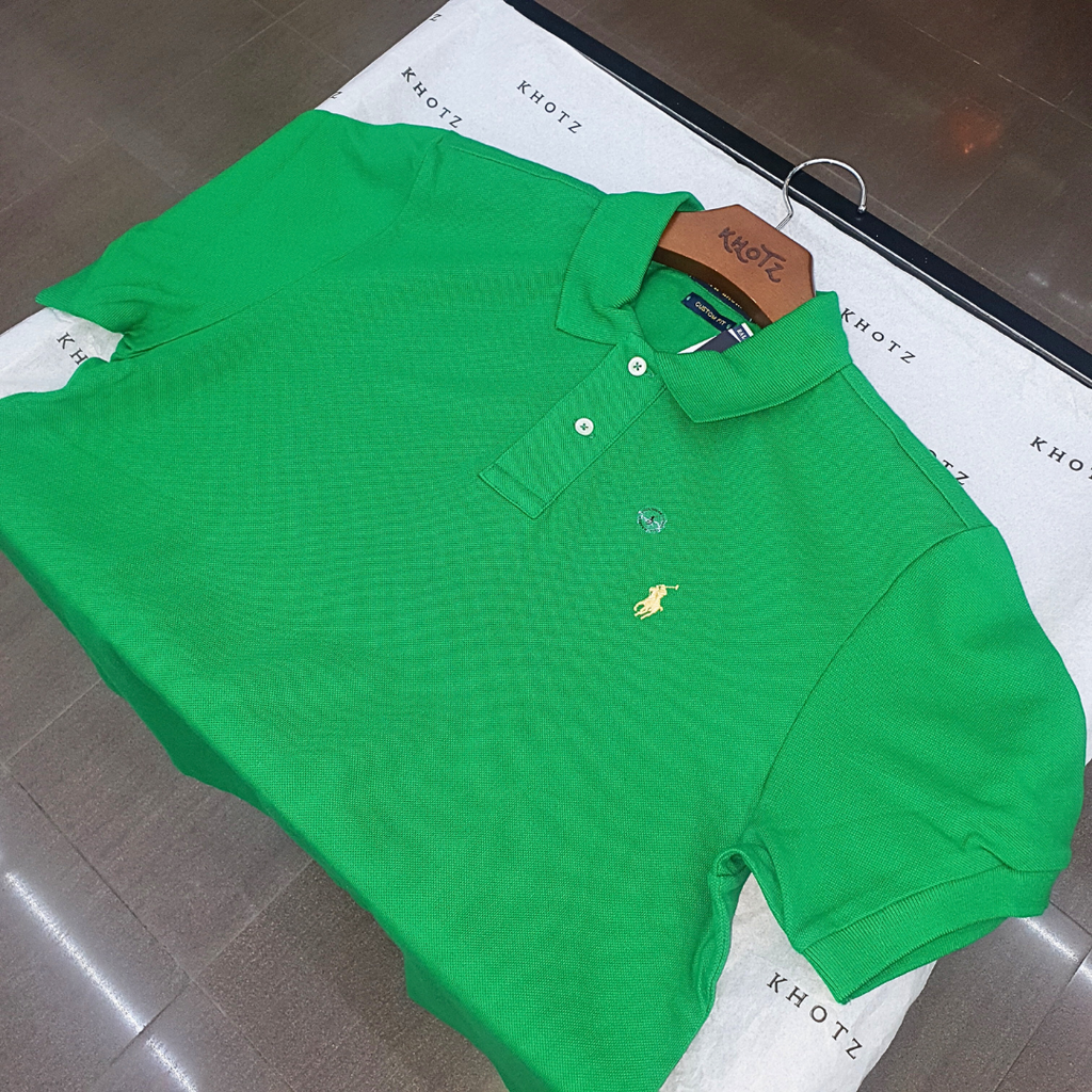 Polo Ralph Lauren Masculina Verde Esmeralda Pony Limão