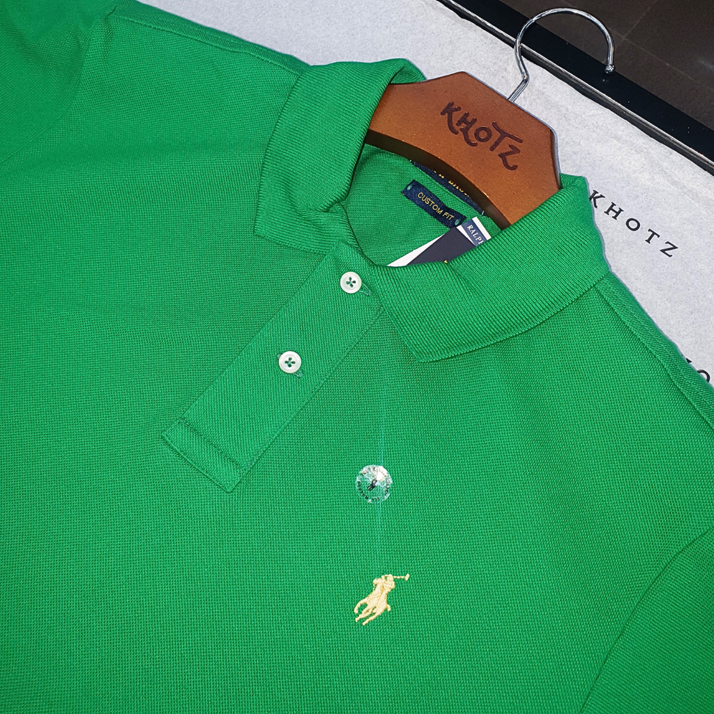 Polo Ralph Lauren Masculina Verde Esmeralda Pony Limão