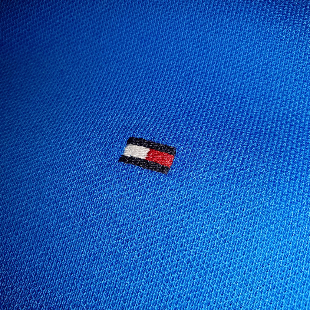 Polo Tommy Hilfiger Masculina  Azul Piscina 1985 Regular Fit