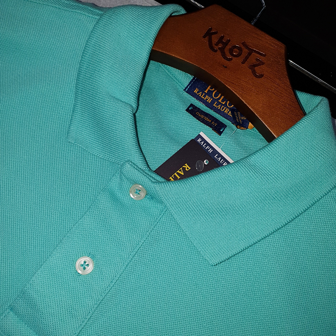 Polo Ralph Lauren Masculina Verde Água Pony Rosa