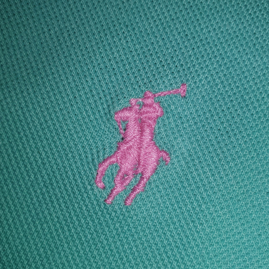 Polo Ralph Lauren Masculina Verde Água Pony Rosa