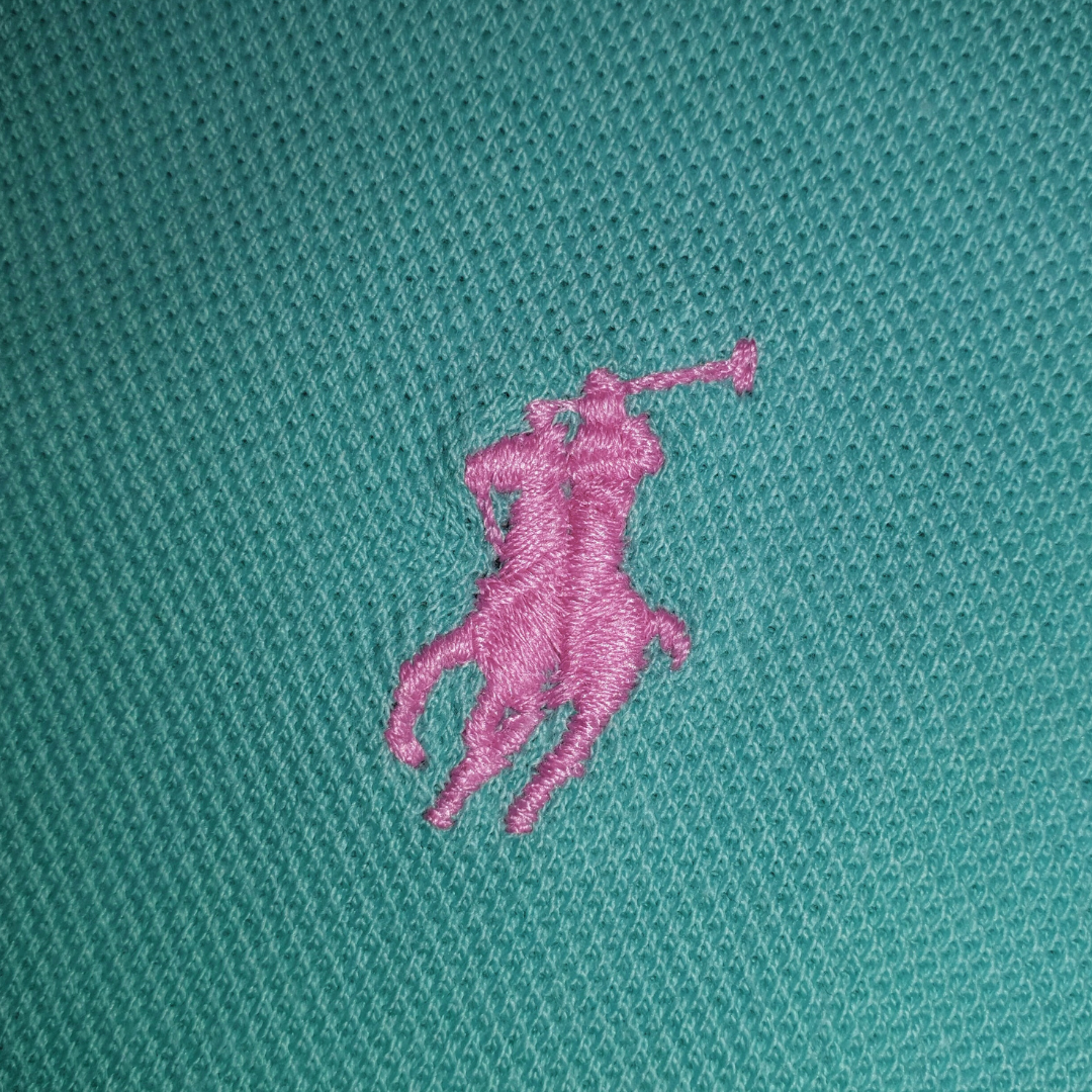 Polo Ralph Lauren Masculina Verde Água Pony Rosa