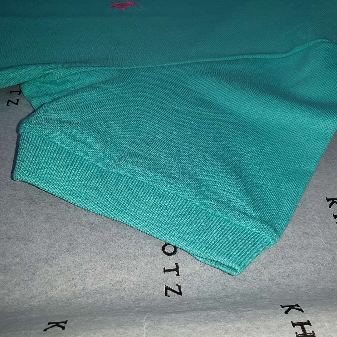 Polo Ralph Lauren Masculina Verde Água Pony Rosa