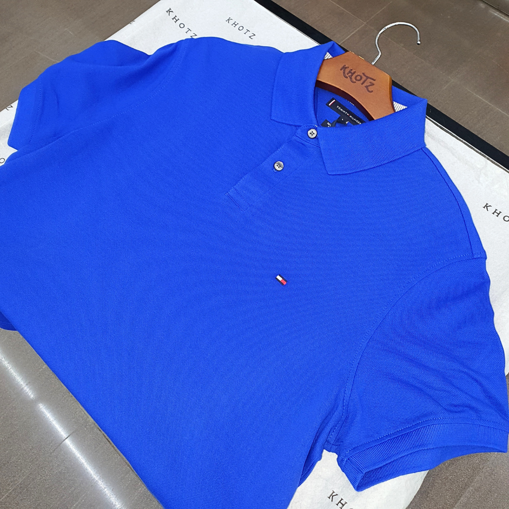 Polo Tommy Hilfiger Masculina  Azul Royal 1985 Regular Fit