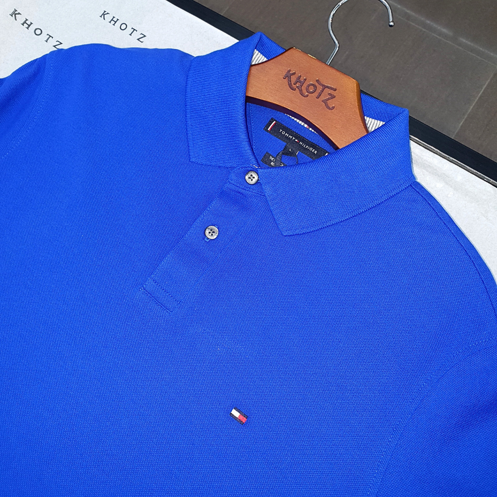 Polo Tommy Hilfiger Masculina  Azul Royal 1985 Regular Fit