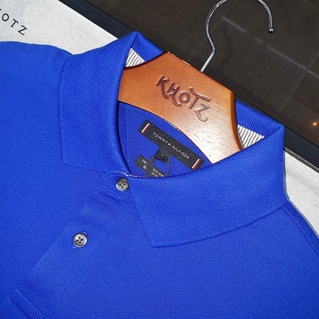 Polo Tommy Hilfiger Masculina  Azul Royal 1985 Regular Fit