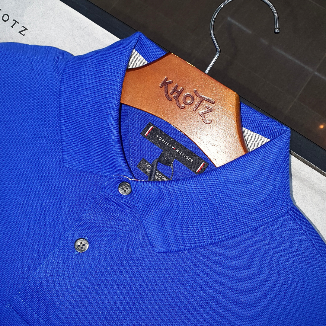 Polo Tommy Hilfiger Masculina  Azul Royal 1985 Regular Fit