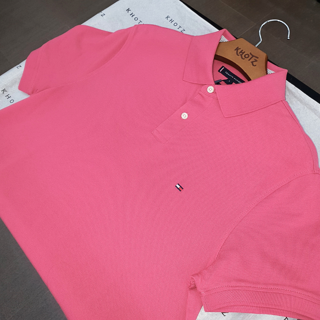 Polo Tommy Hilfiger Masculina Goiaba 1985 Regular Fit