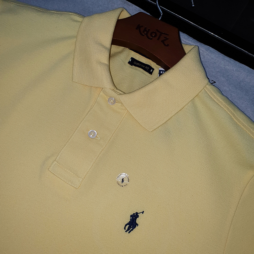 Polo Ralph Lauren Masculina Amarela Pony Azul