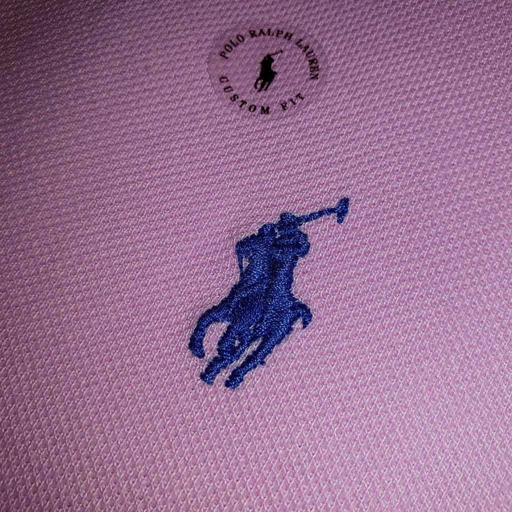 Polo Ralph Lauren Masculina Rosa Claro Pony Azul