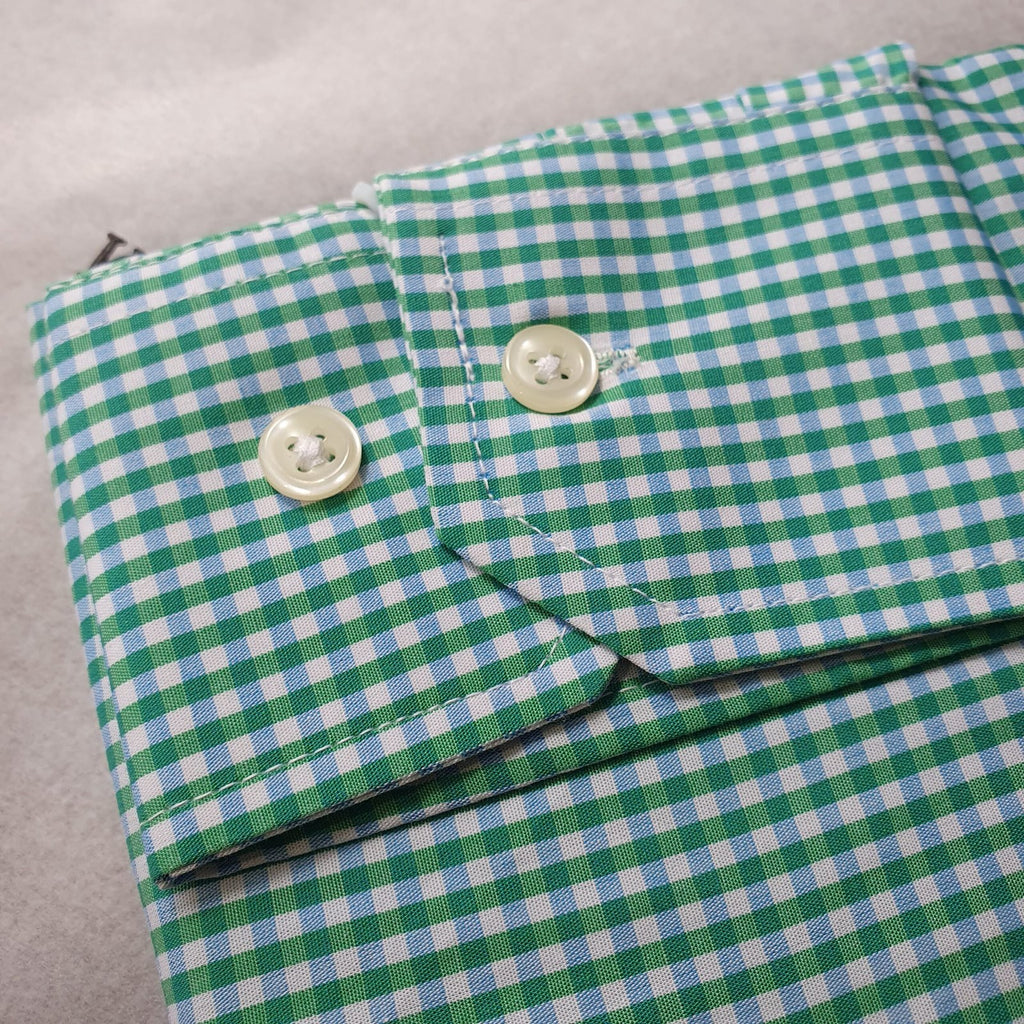 Camisa Ralph Lauren Masculina Micro Xadrez Verde Cidreira Pony Rosa