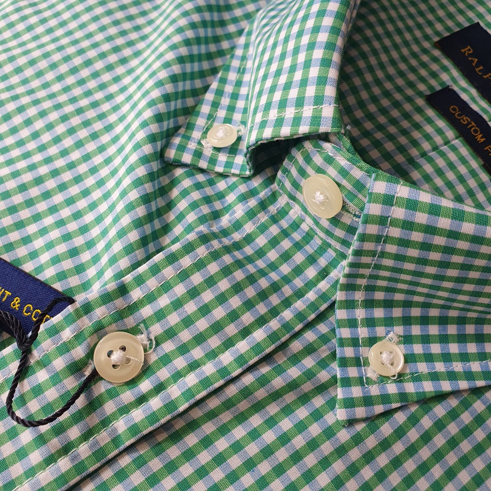 Camisa Ralph Lauren Masculina Micro Xadrez Verde Cidreira Pony Rosa