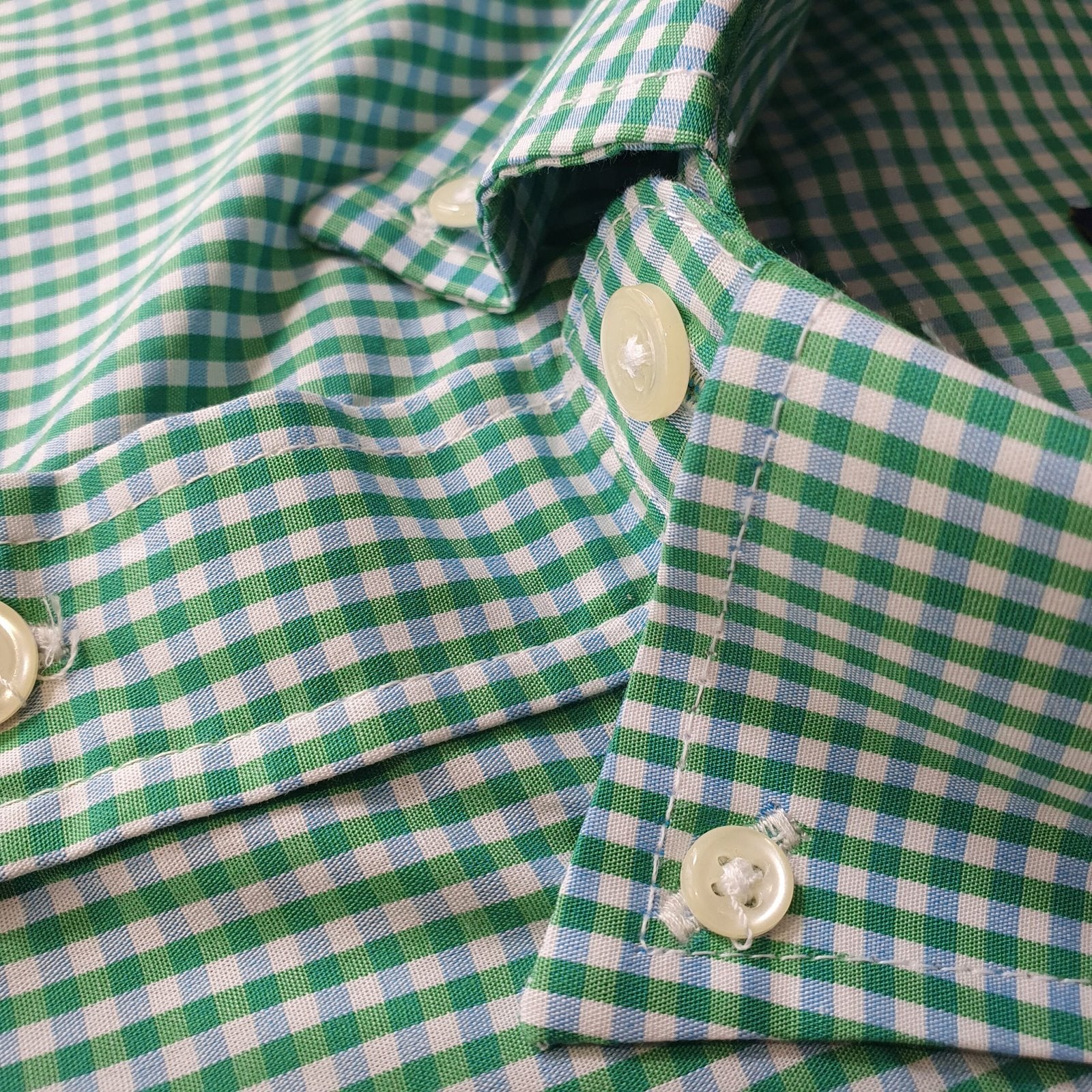 Camisa Ralph Lauren Masculina Micro Xadrez Verde Cidreira Pony Rosa