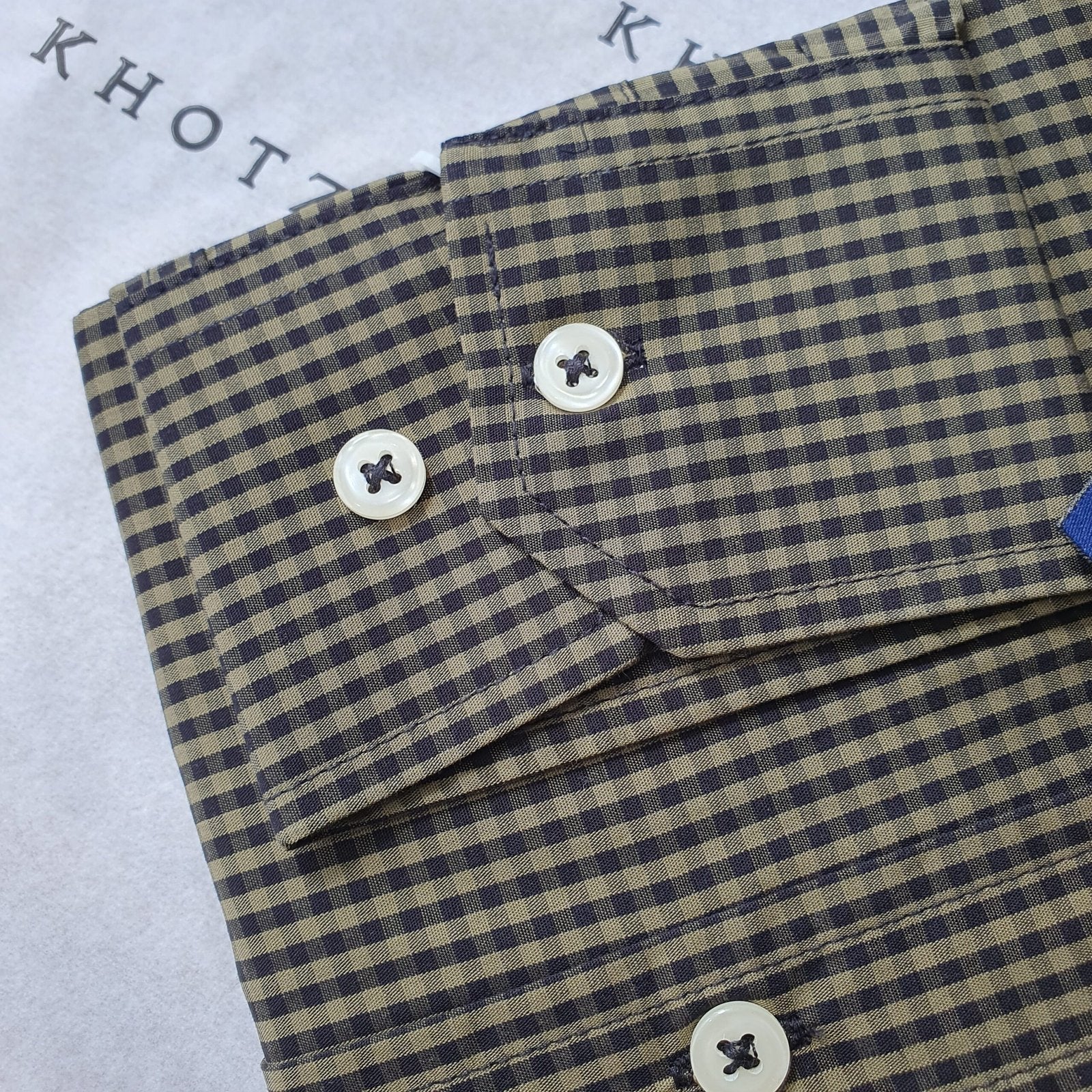 Camisa Ralph Lauren Masculina Micro Xadrez Verde Exército Pony Bordô