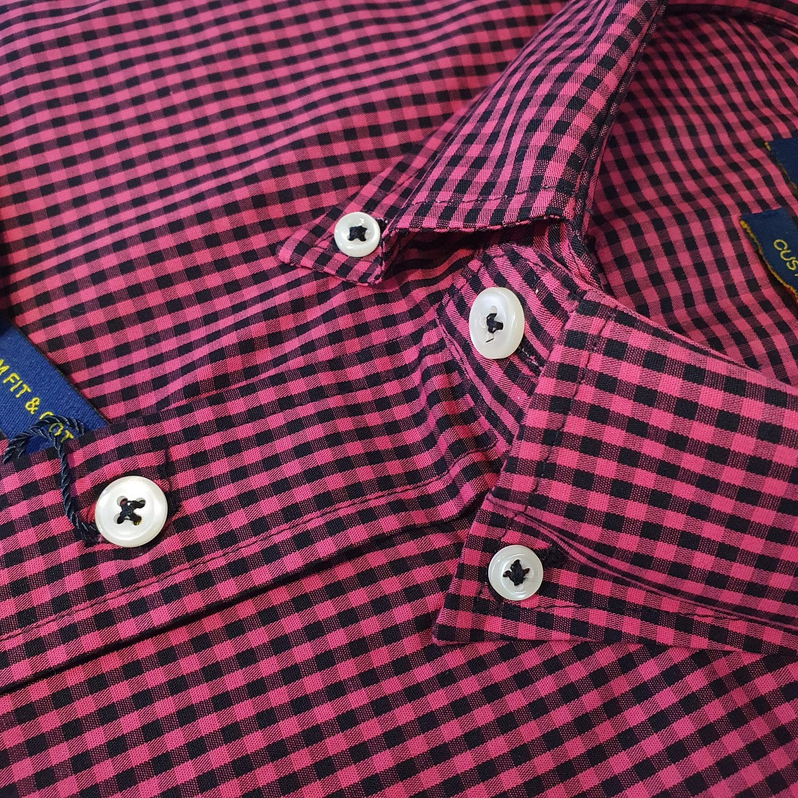 Camisa Ralph Lauren Masculina Micro Xadrez Pitaya Pony Preto