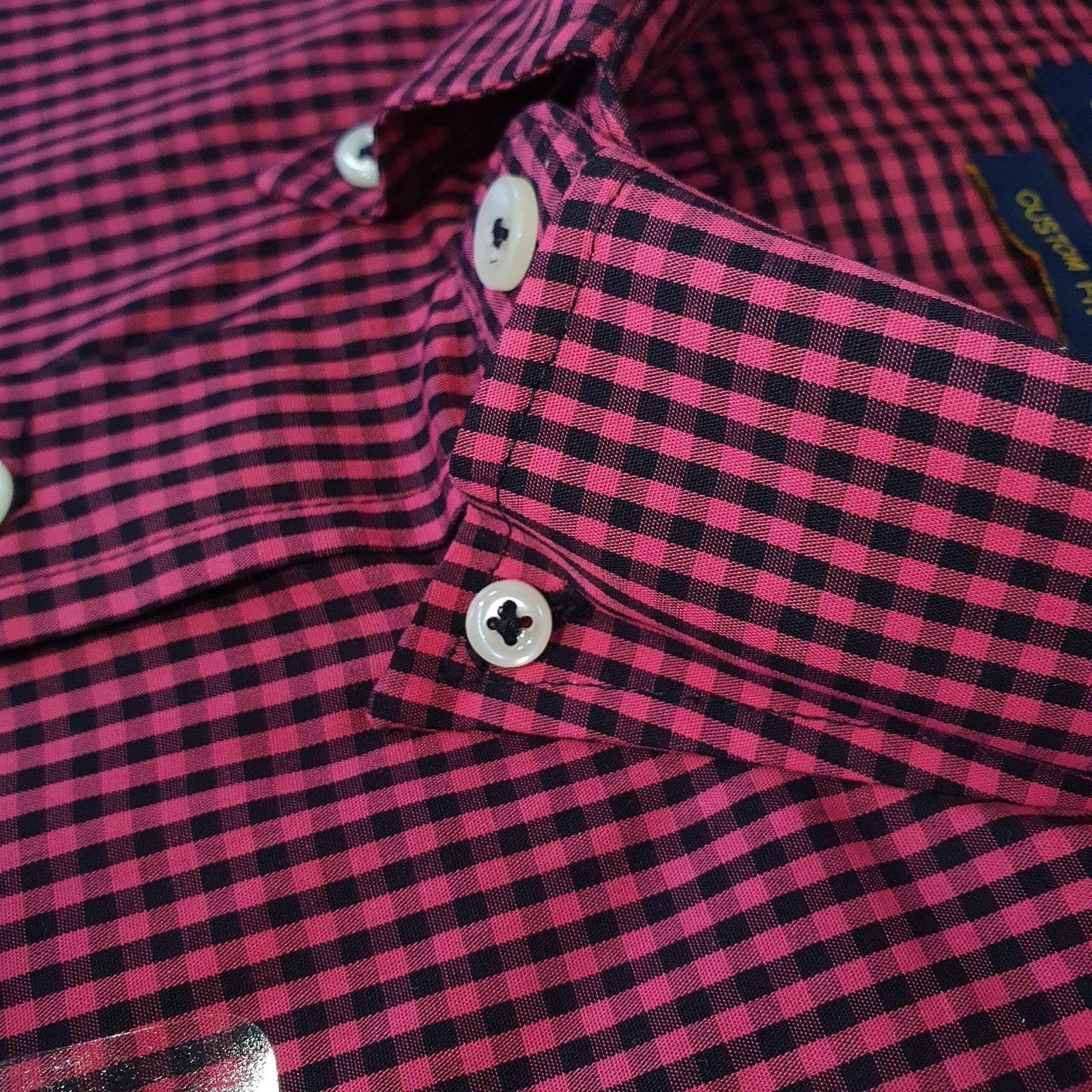 Camisa Ralph Lauren Masculina Micro Xadrez Pitaya Pony Preto