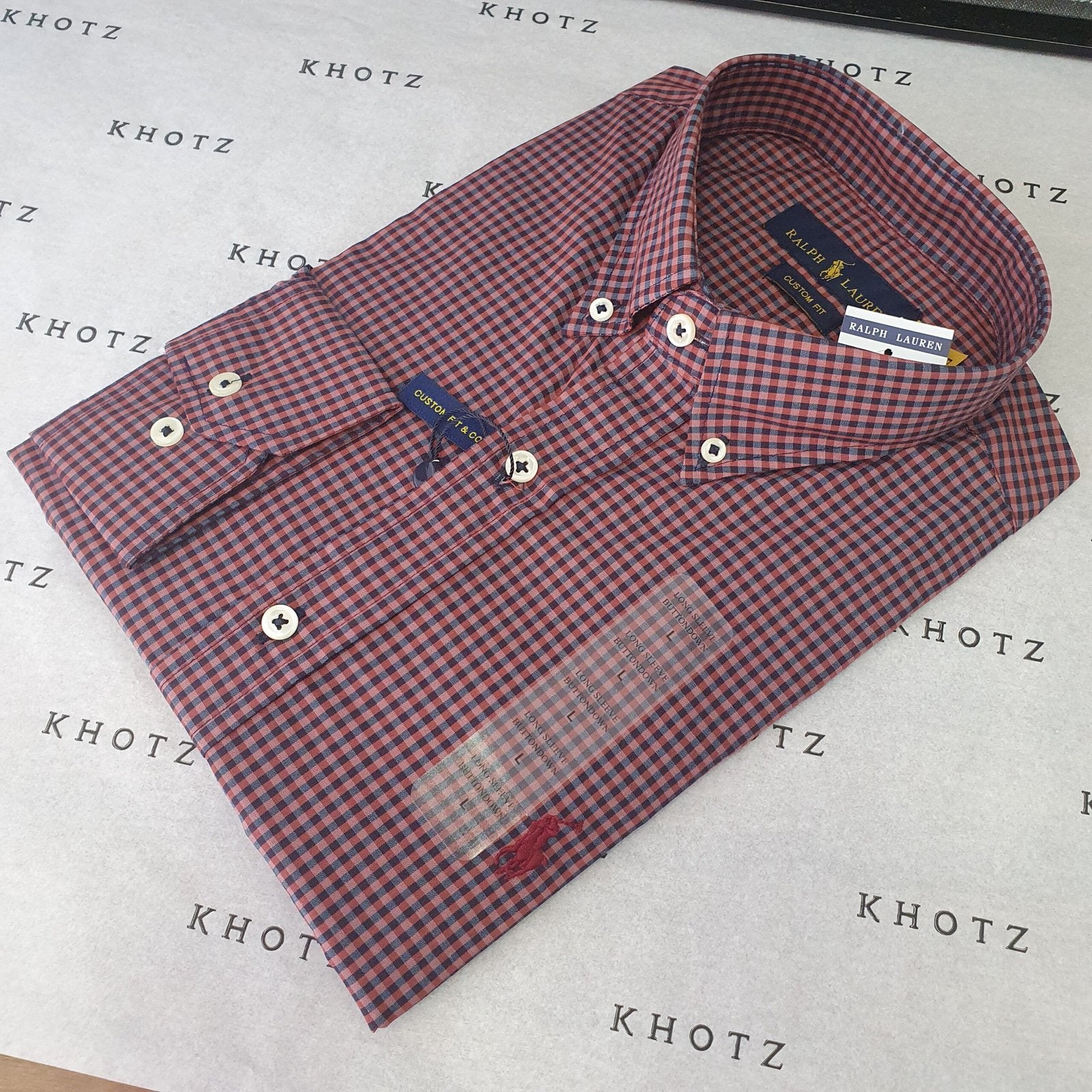 Camisa Ralph Lauren Masculina Micro Xadrez Malbec Pony Bordô