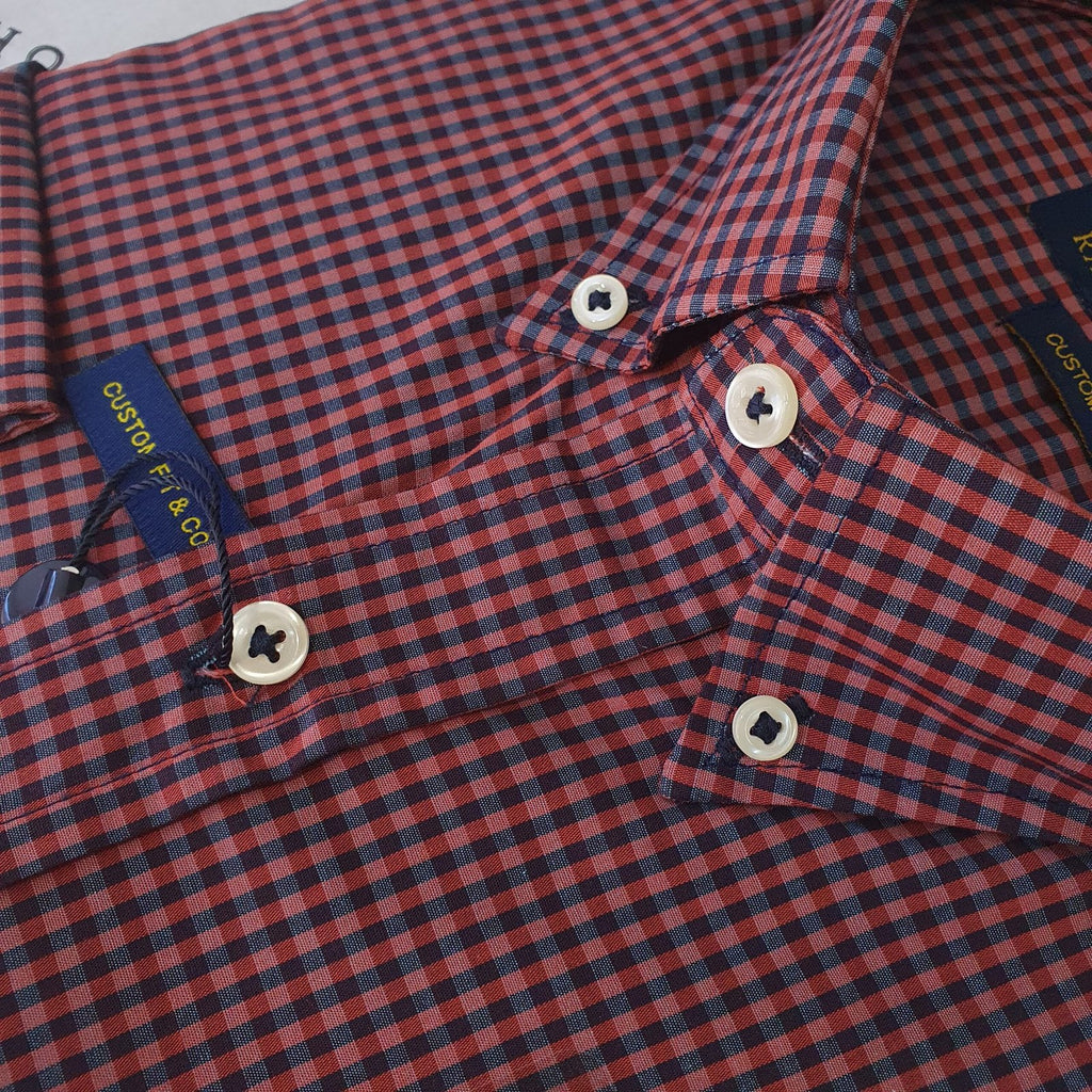 Camisa Ralph Lauren Masculina Micro Xadrez Malbec Pony Bordô