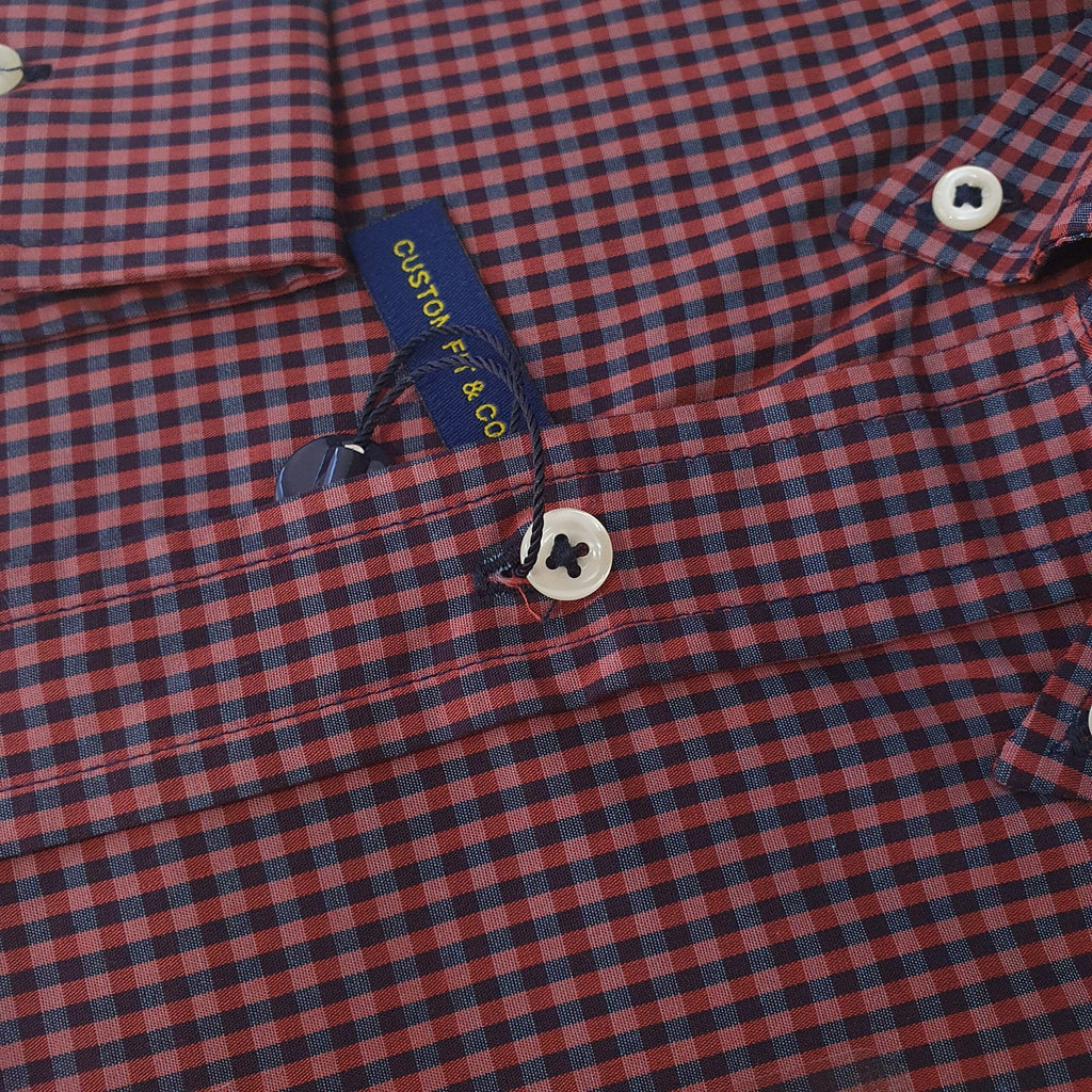 Camisa Ralph Lauren Masculina Micro Xadrez Malbec Pony Bordô