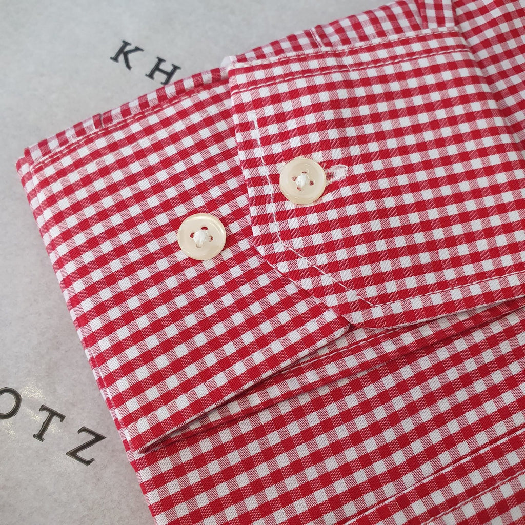 Camisa Ralph Lauren Masculina Micro Xadrez Vermelho Pony Amarelo