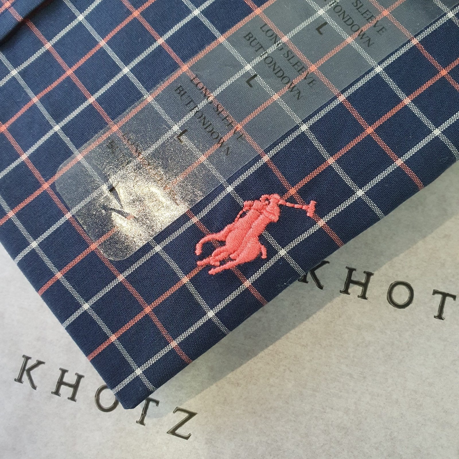Camisa Ralph Lauren Masculina Xadrez Azul Pony Pitaya