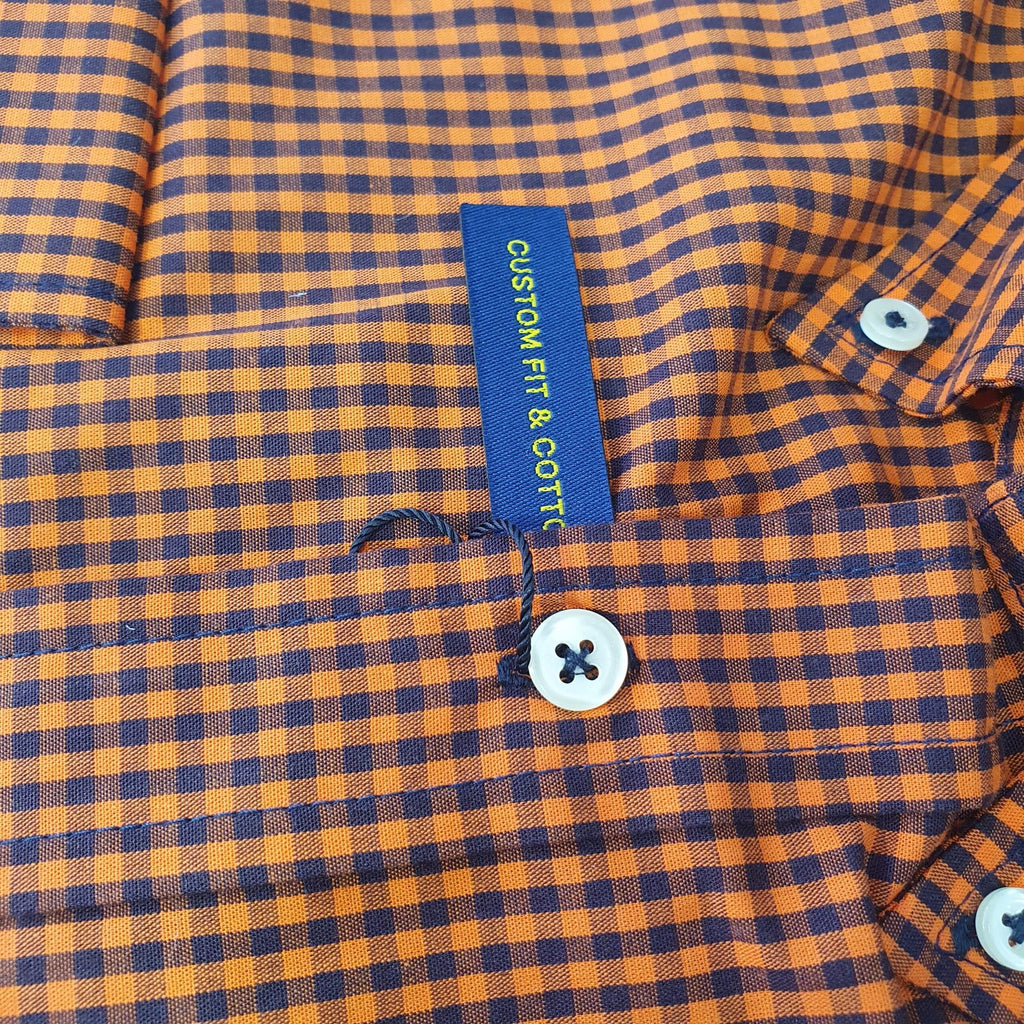 Camisa Ralph Lauren Masculina Micro Xadrez Australiano Caramelo Pony Branco