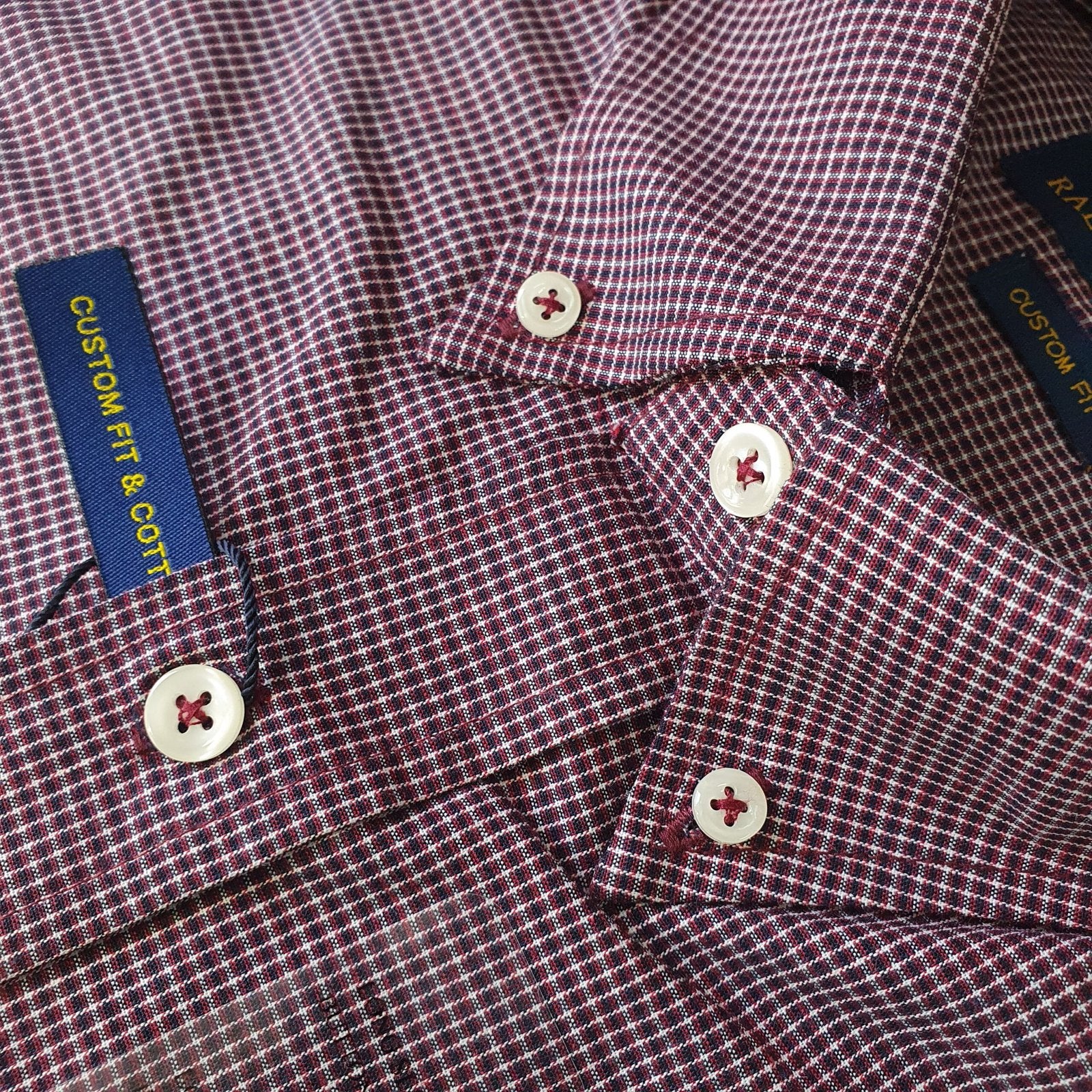 Camisa Ralph Lauren Masculina Micro Xadrez Executivo Bordô Pony Azul