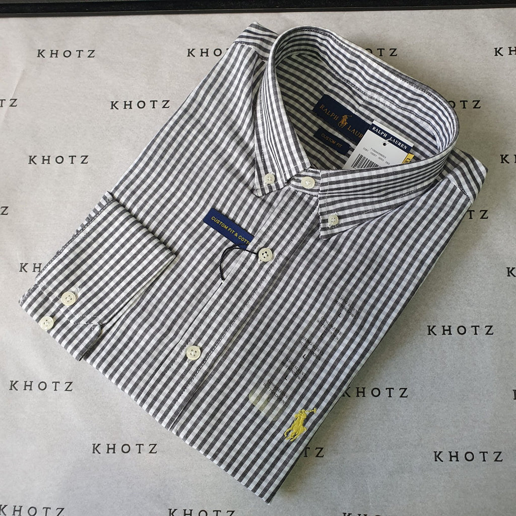 Camisa Ralph Lauren Masculina Preta Listras Pony Amarelo