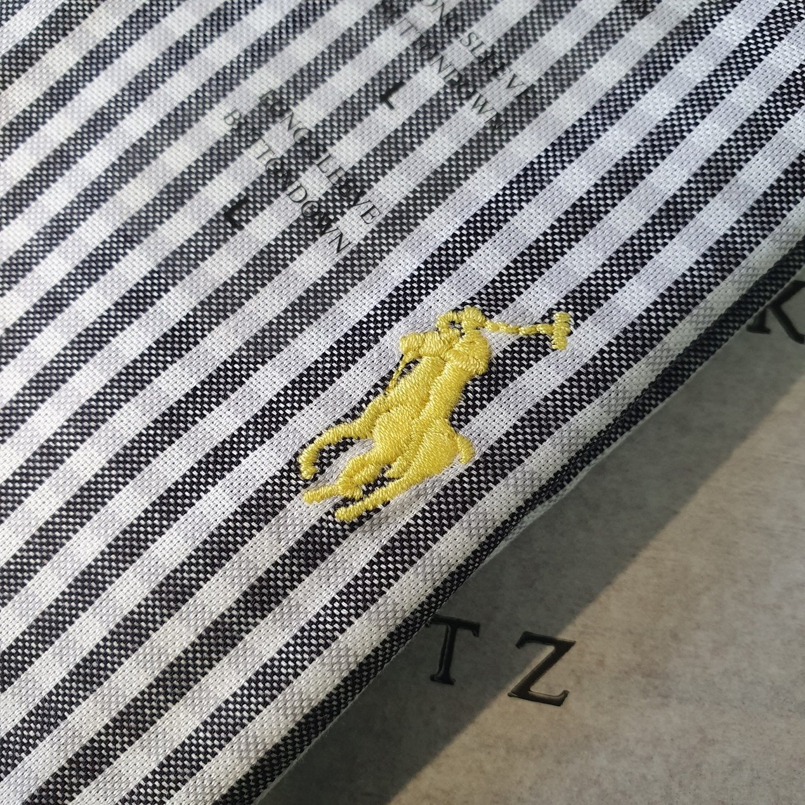 Camisa Ralph Lauren Masculina Preta Listras Pony Amarelo