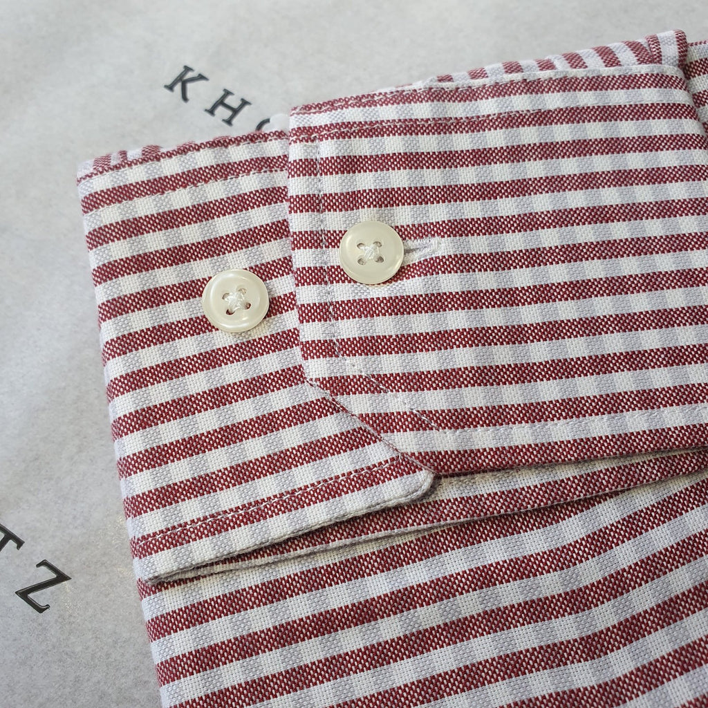 Camisa Ralph Lauren Masculina Bordô Listras Brancas Pony Azul