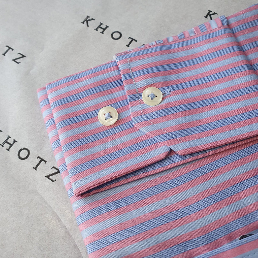 Camisa Ralph Lauren Masculina Lilás Listras Pony Azul