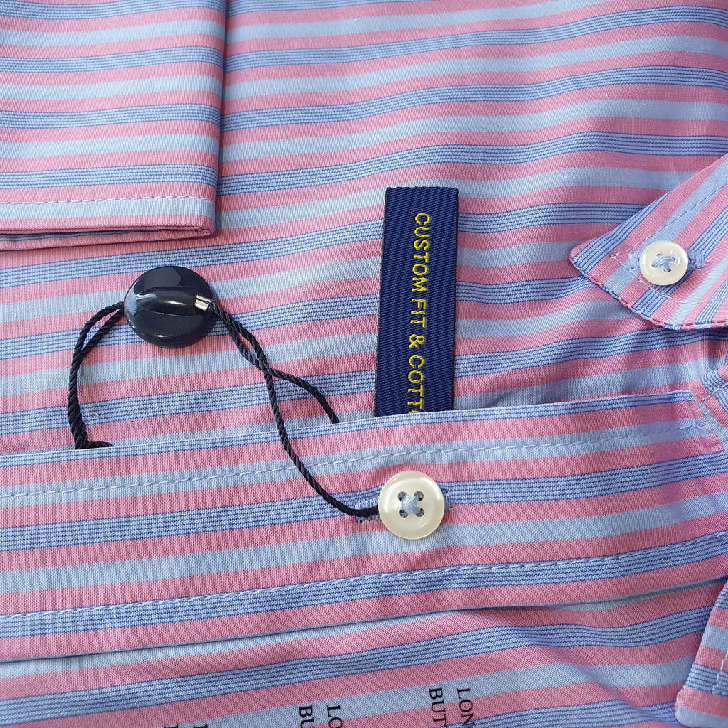 Camisa Ralph Lauren Masculina Lilás Listras Pony Azul