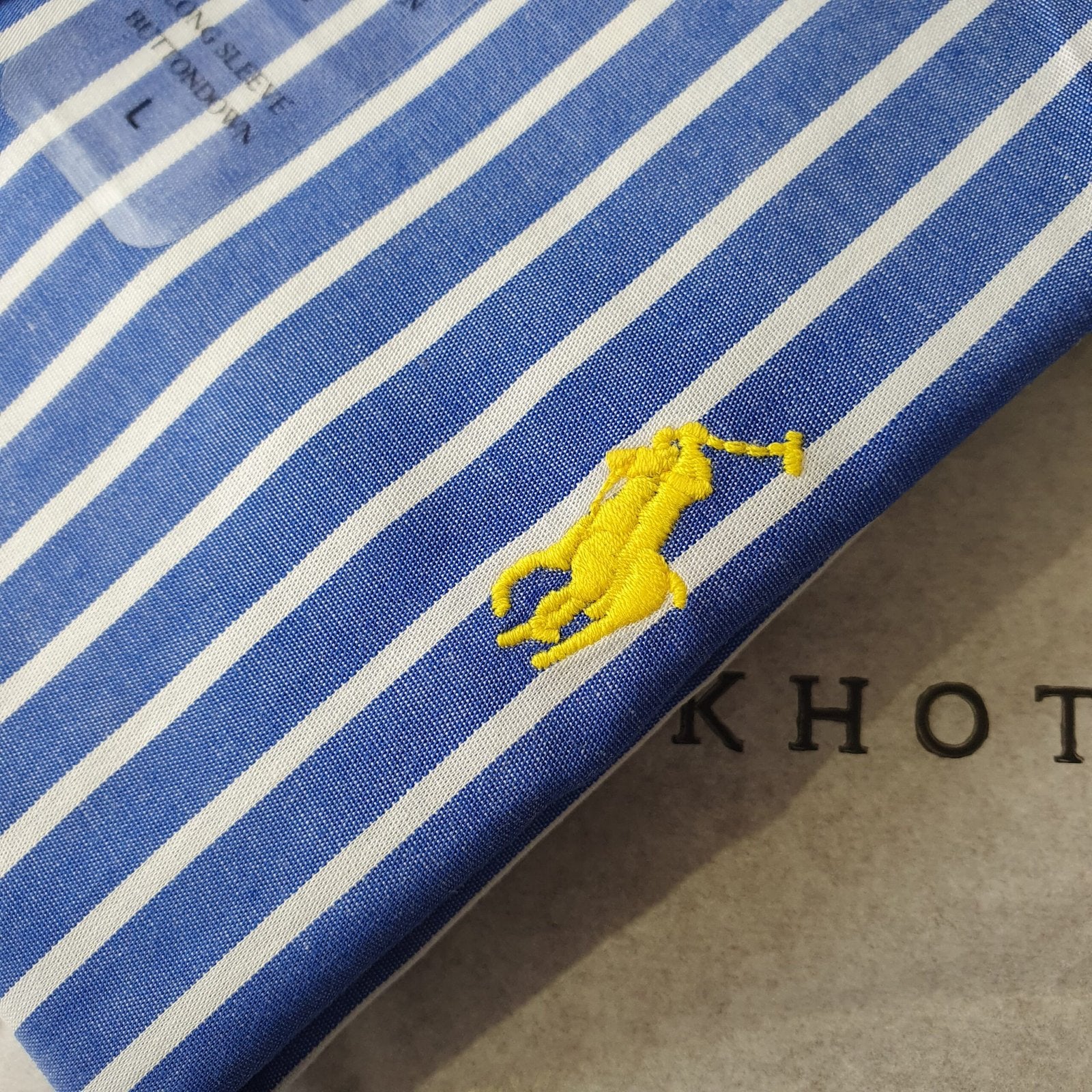 Camisa Ralph Lauren Masculina Azul Listras Europa Pony Amarelo