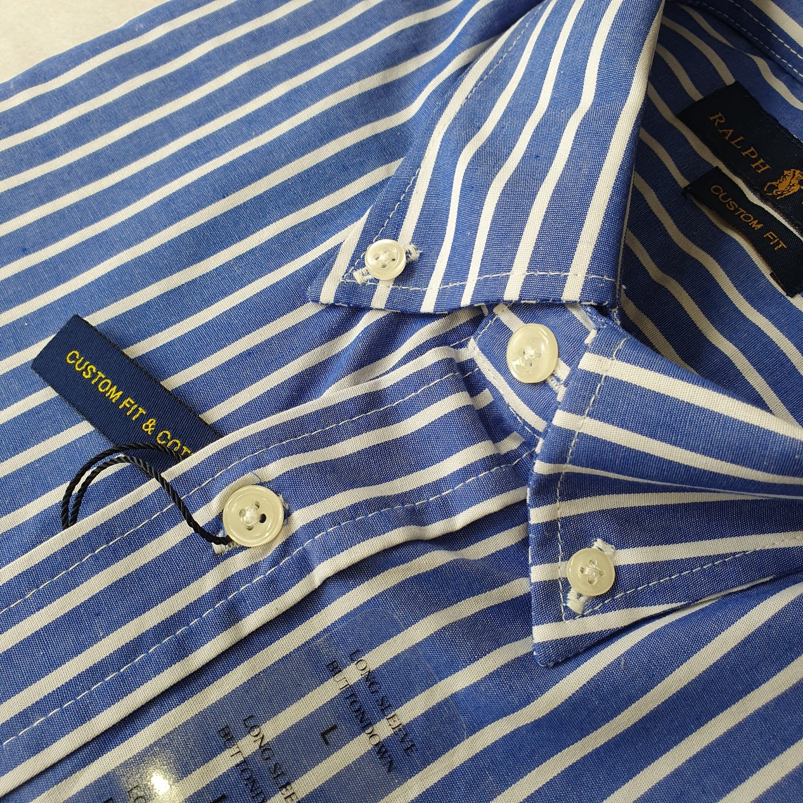Camisa Ralph Lauren Masculina Azul Listras Europa Pony Amarelo