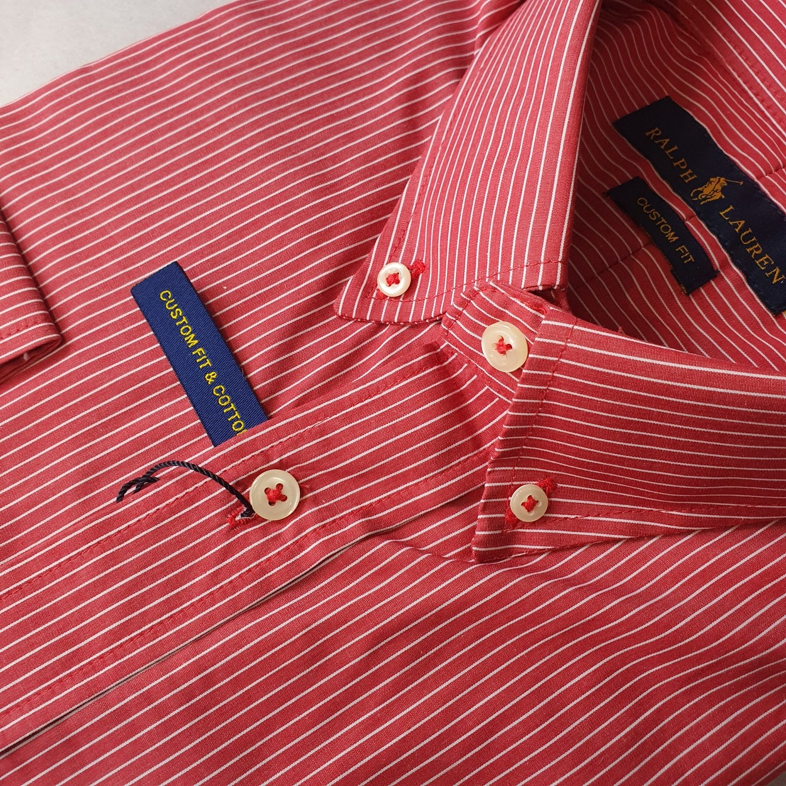 Camisa Ralph Lauren Masculina Vermelho Cereja Listras Pony Amarelo