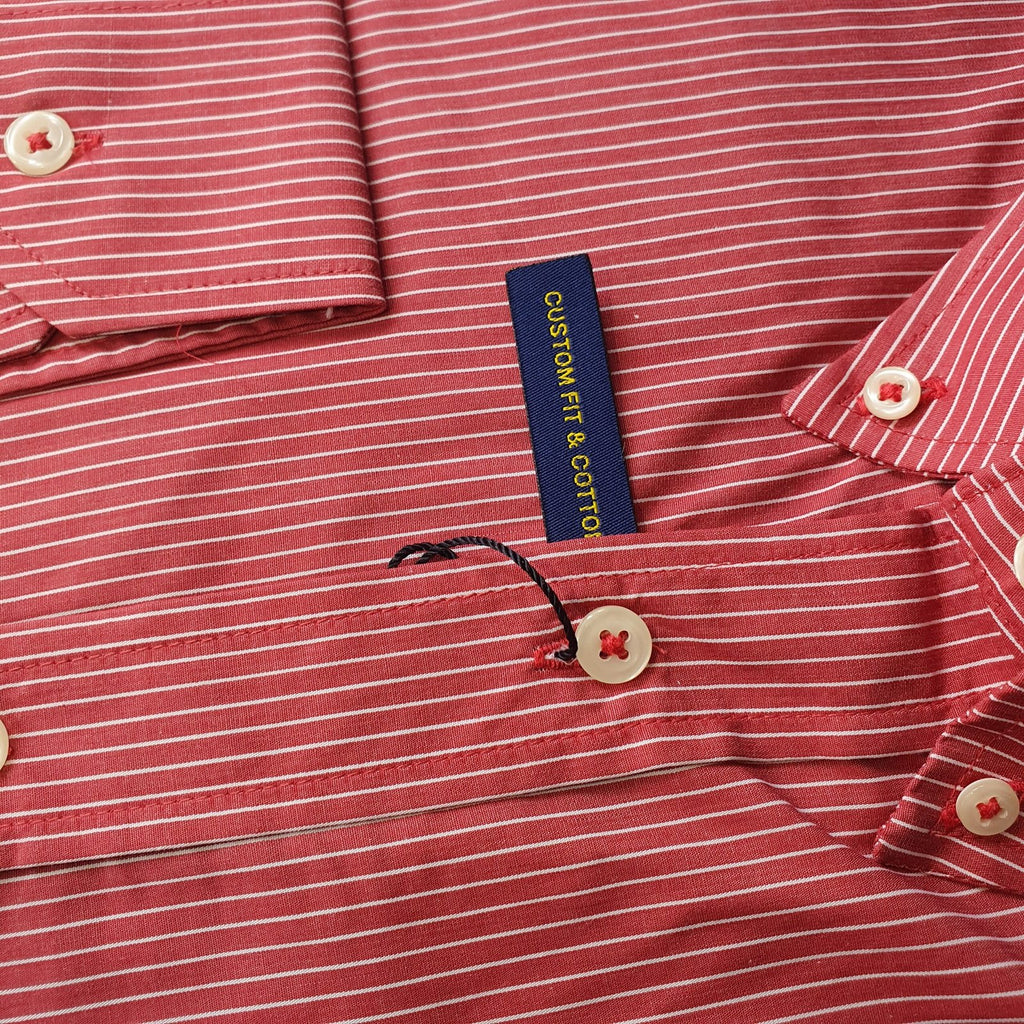 Camisa Ralph Lauren Masculina Vermelho Cereja Listras Pony Amarelo