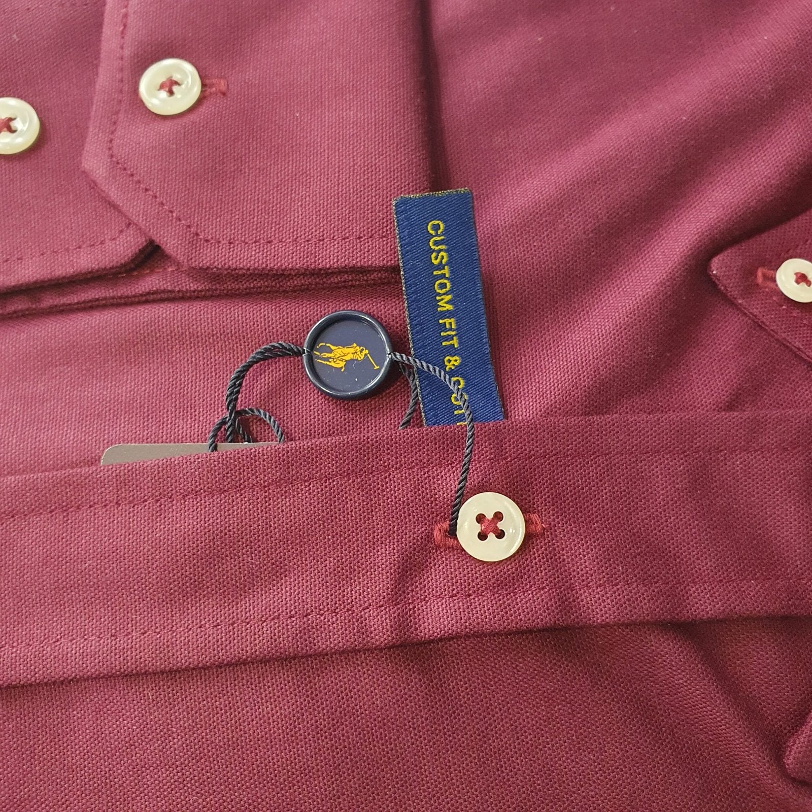 Camisa Ralph Lauren Masculina Oxford Bordô Pony Colorido