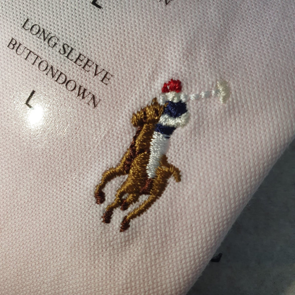 Camisa Ralph Lauren Masculina Oxford Rosa Bebê Pony Colorido