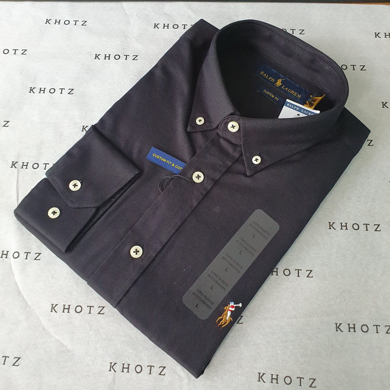 Camisa Ralph Lauren Masculina Oxford Preta Pony Colorido