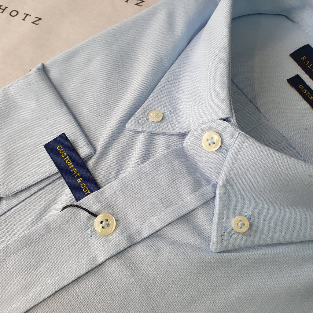Camisa Ralph Lauren Masculina Oxford Azul Bebê Pony Colorido
