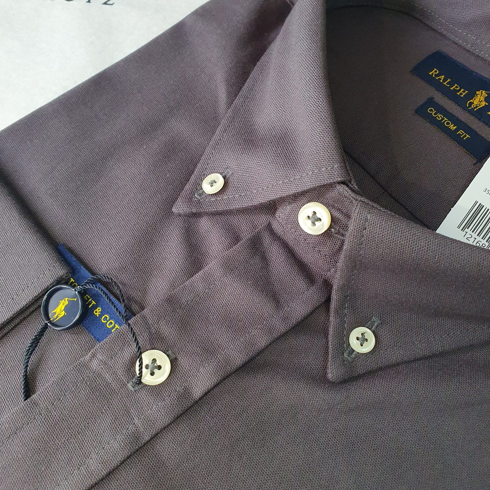 Camisa Ralph Lauren Masculina Oxford Chumbo Pony Colorido