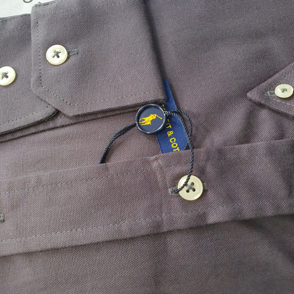 Camisa Ralph Lauren Masculina Oxford Chumbo Pony Colorido
