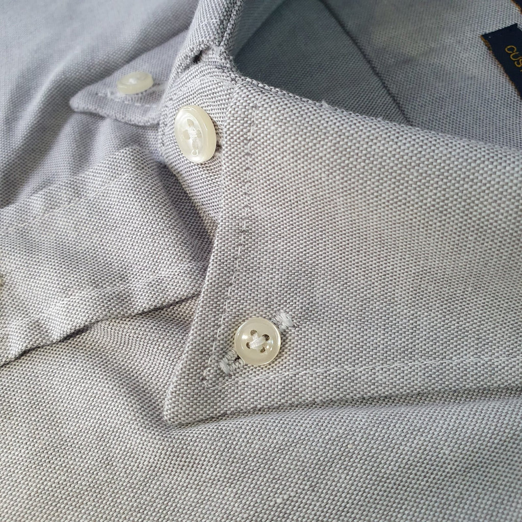Camisa Ralph Lauren Masculina Oxford Cinza Prateado Pony Colorido