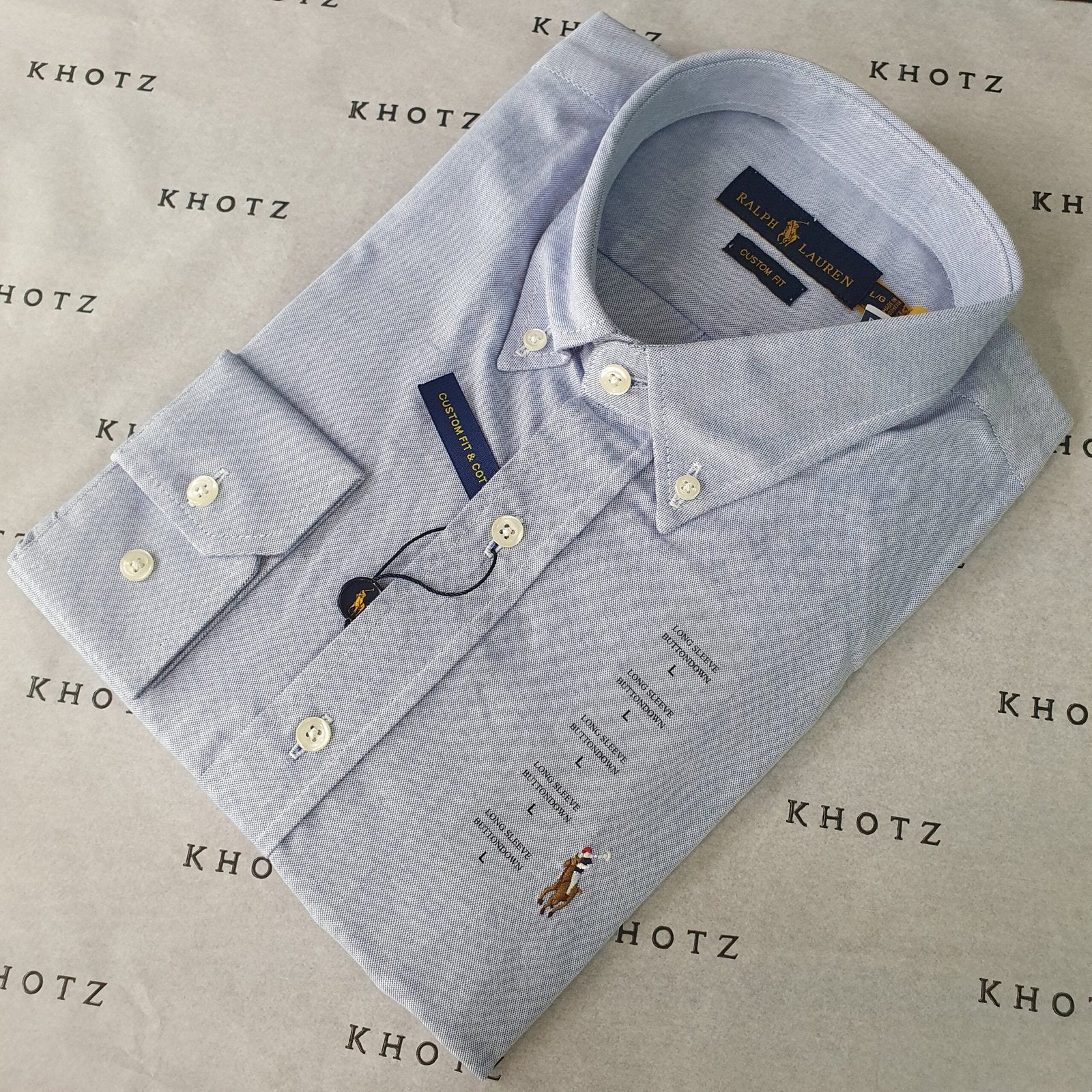 Camisa Ralph Lauren Masculina Oxford Azul Pony Colorido