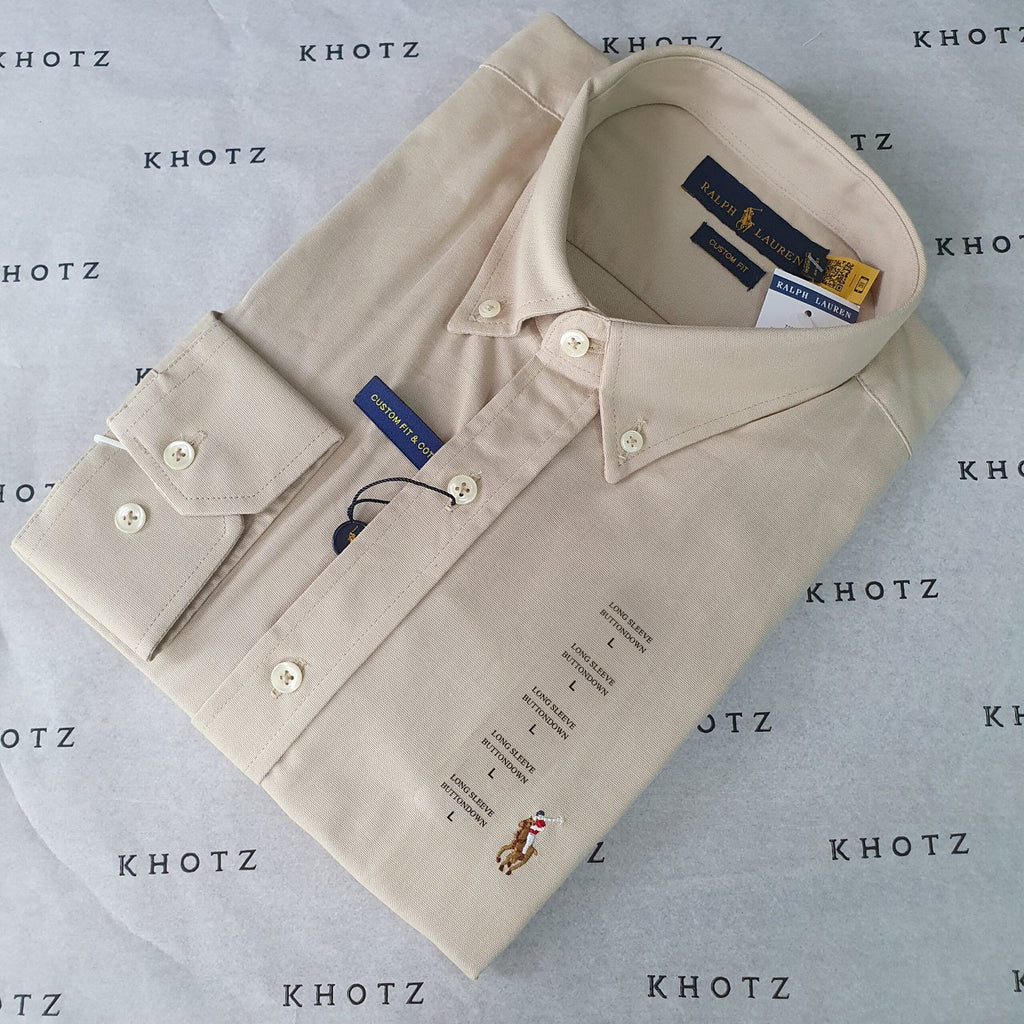 Camisa Ralph Lauren Masculina Oxford Areia Pony Colorido