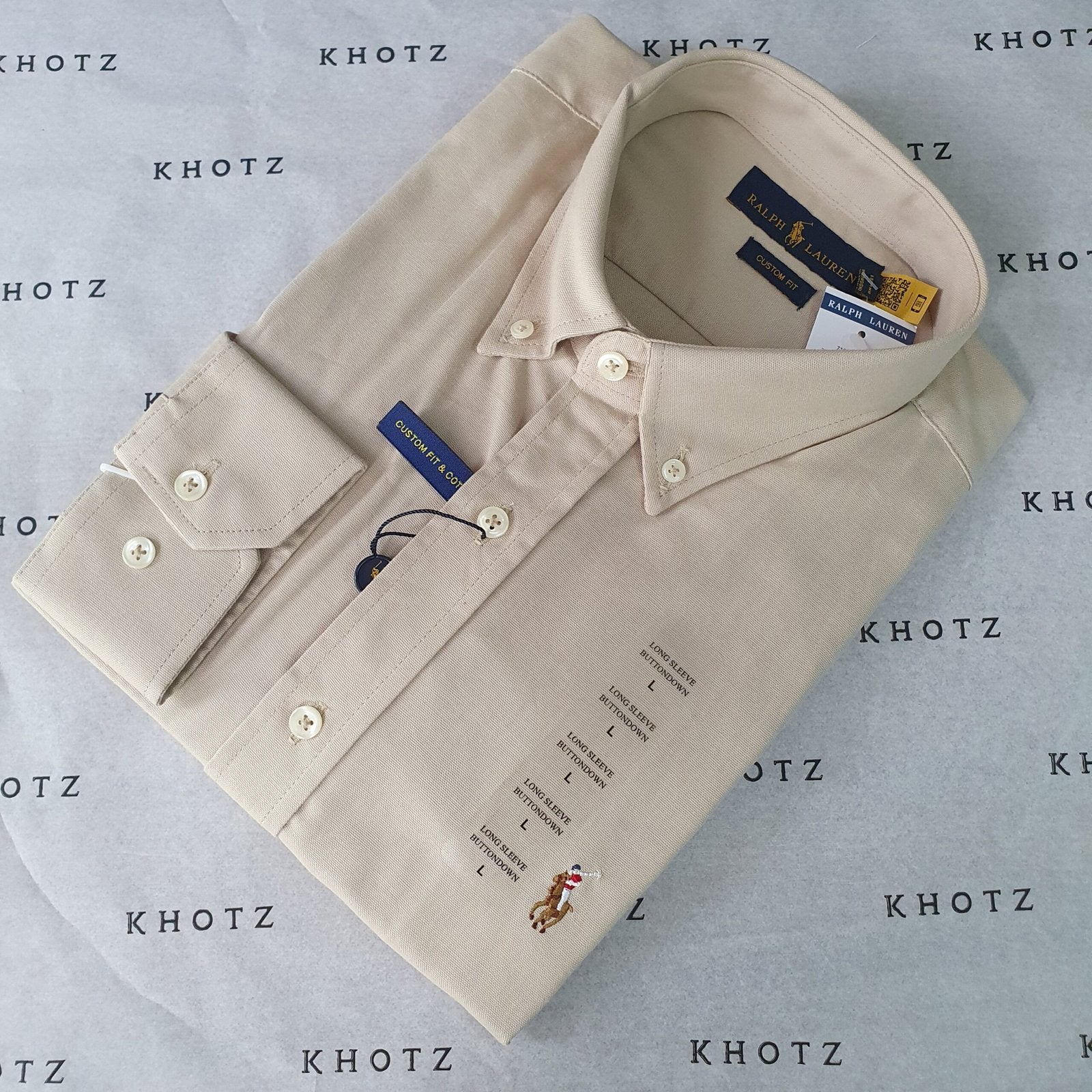 Camisa Ralph Lauren Masculina Oxford Areia Pony Colorido